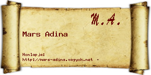 Mars Adina névjegykártya